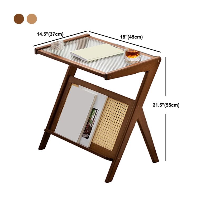 21.65" Tall Contemporary Style Side End Table Glass Sofa Side Accent Table