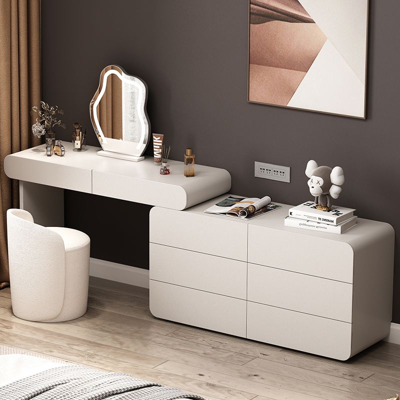 Modern Lighted Mirror Vanity Tables Bedroom Makeup Vanity Desk Table with Drawer