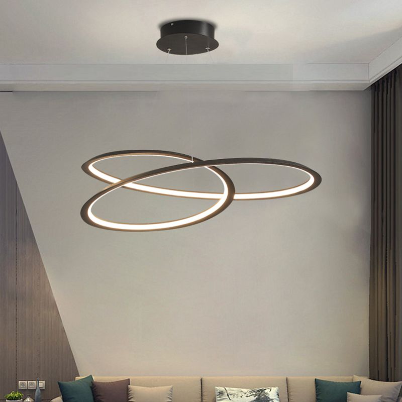 Lámpara de sombra retorcida lámpara de metal moderno 1 colgante de 1 luces