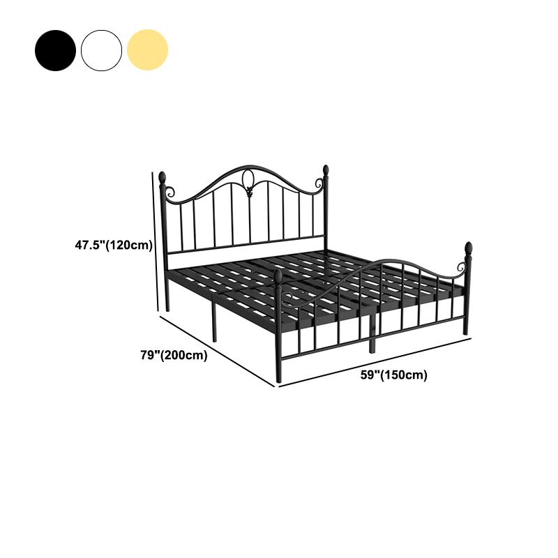 Contemporary Open-Frame Bed Steel Bed Frame with Arched Headboard