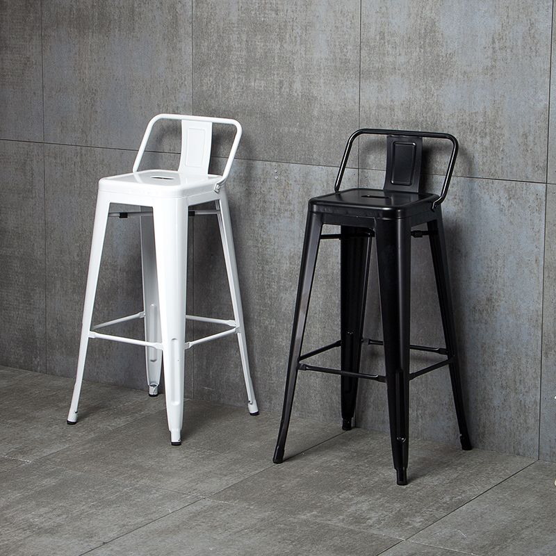 Industrial Style Armless Barstool Iron Frame Counter Stools for Cafe