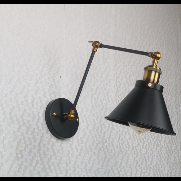 1-Light Cone Gnonce Lightture American Industrial Style Pichées en fer