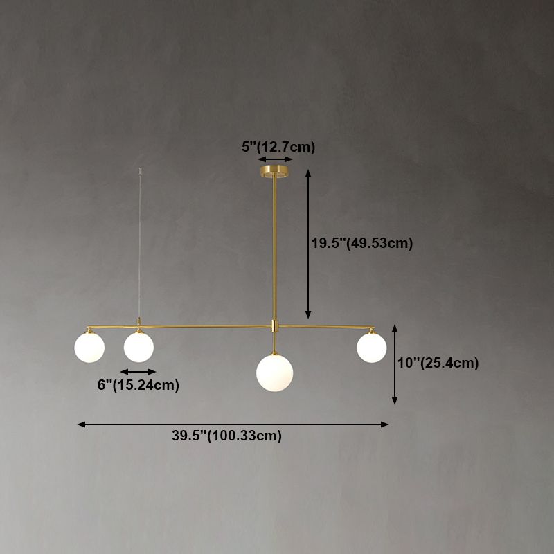 Postmoderne Insel Light Multi-Head-Anhänger Licht mit Glasschatten für Esstisch