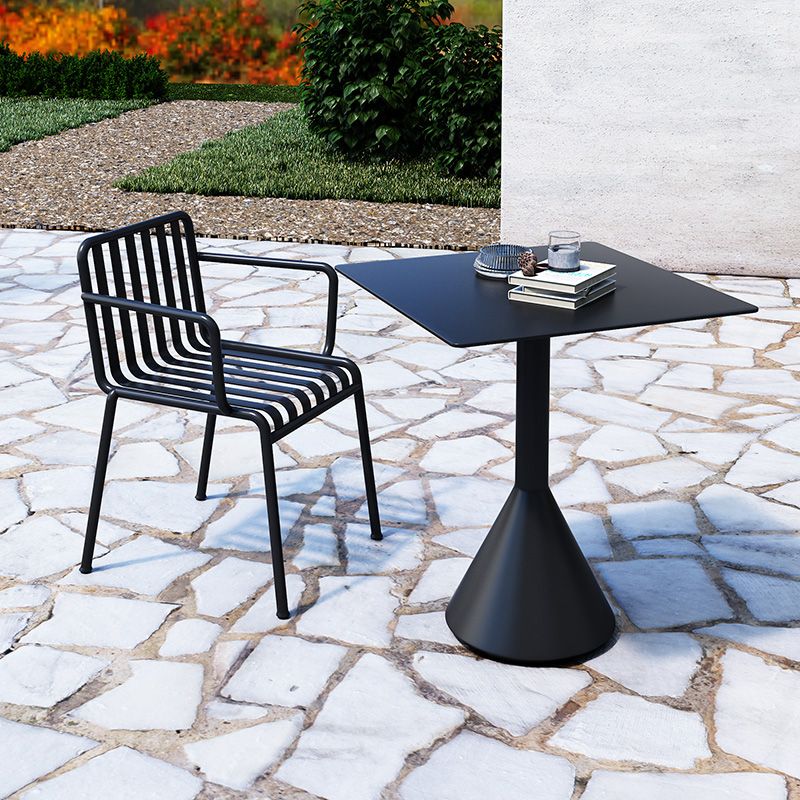 Industrial Ergonomic Bar Table Black 2-Seater Metal Patio Table