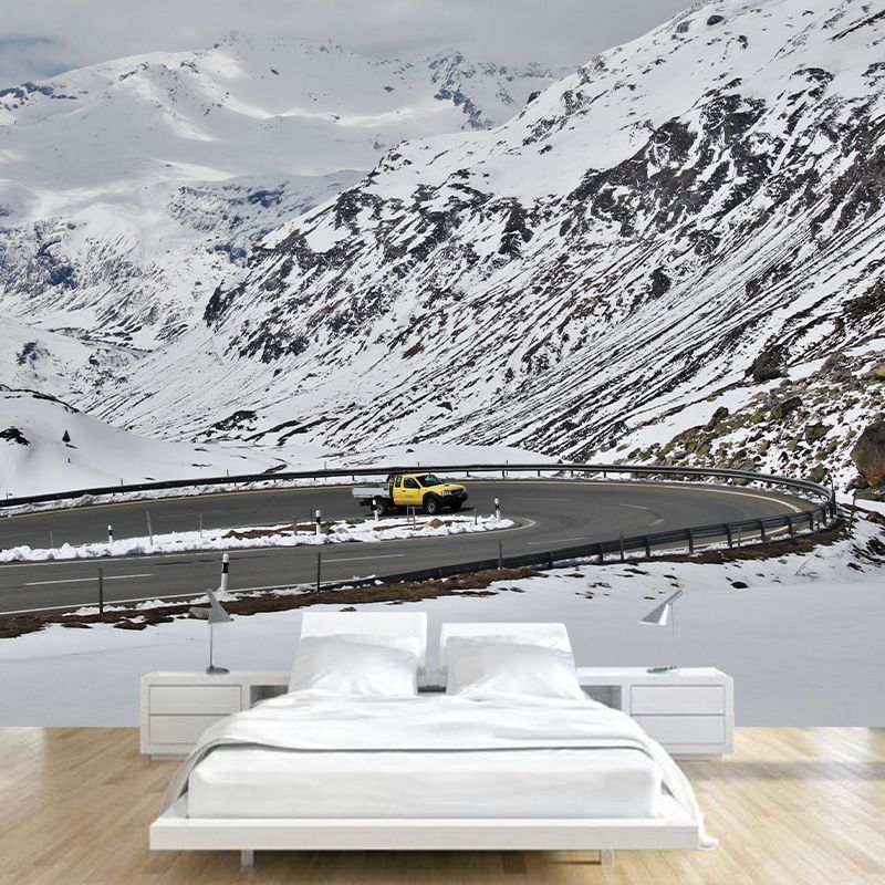 Full Size Photography Modern Style Mural Wallpaper with Road in Soft Color