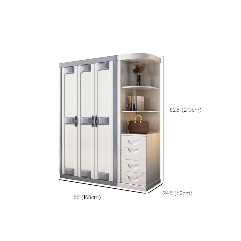 Rubberwood Wardrobe Closet Contemporary Hinged Wardrobe Cabinet
