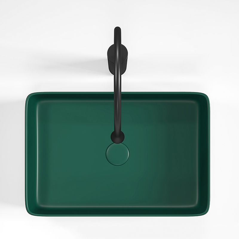 Contemporary Bathroom Sink Porcelain Rectangular Vessel Bathroom Sink