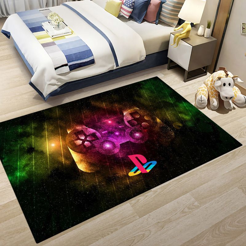 Game Controller Pattern Carpet Polyester Rug Washable Area Rug for Home Decoration