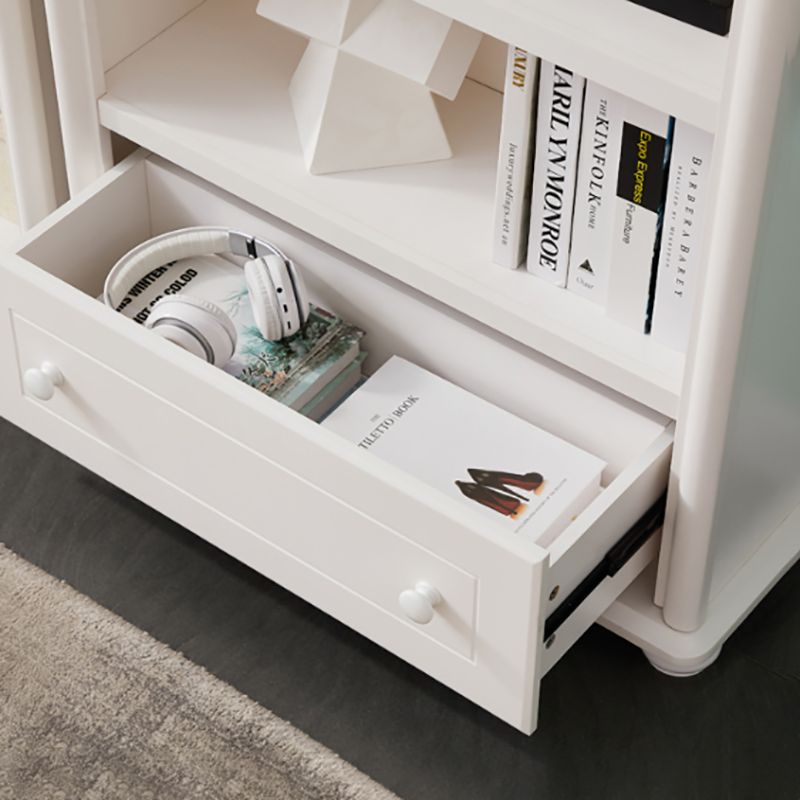 Pure White Standard Bookcase Contemporary Wooden Bookshelf with Shelves