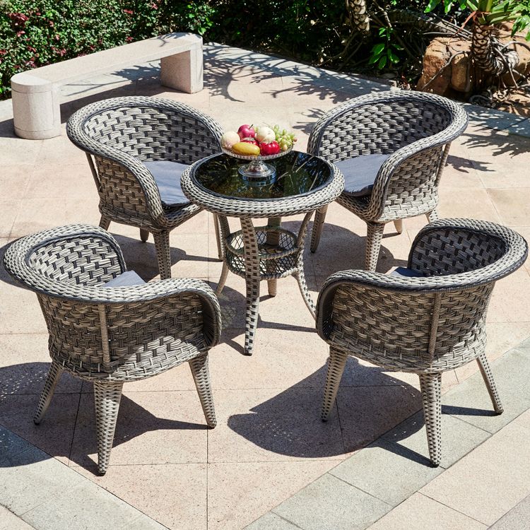 Wicker Bistro Set for Small Places 1/2/3/4/5 Pcs Contemporary Bistro Table Set
