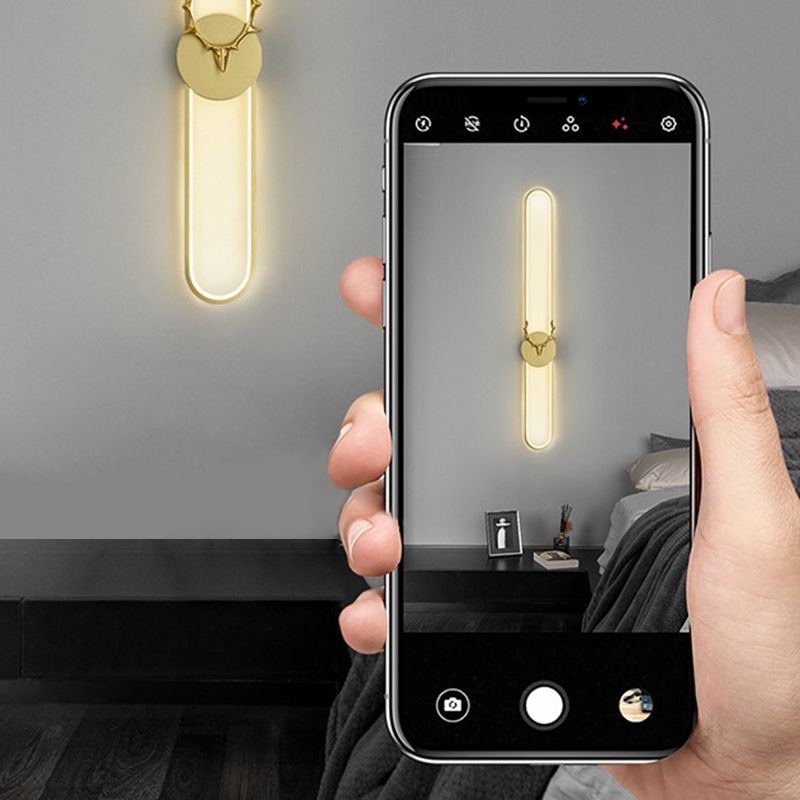 1-Light Linear Sconce Light Fixture Modern Metal Wall Light for Bedroom