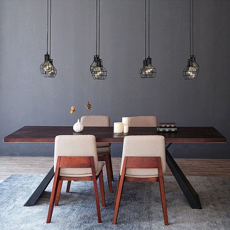 Modern 1/5 Pieces Dining Set Rectangle Wood Dining Table for Dining Room