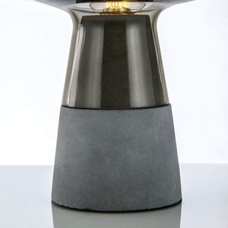 Wineglass-Like Bedside Nightstand Lamp Glass 1 Head Simplicity Table Light with Cement Base