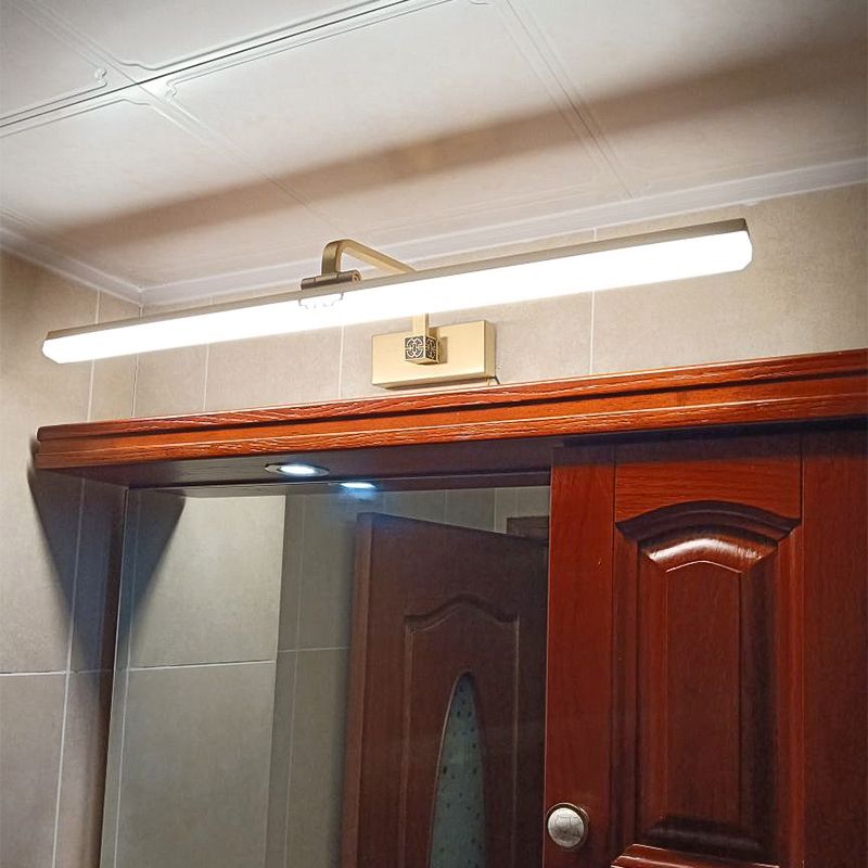 Linear Metallic Bar Vanity Light Contemporary Wall Mount Light in Gold/Black