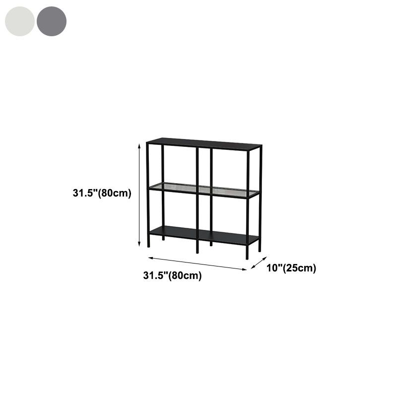 Modern Bookcase Metal Open Back Etagere Bookshelf for Home Office
