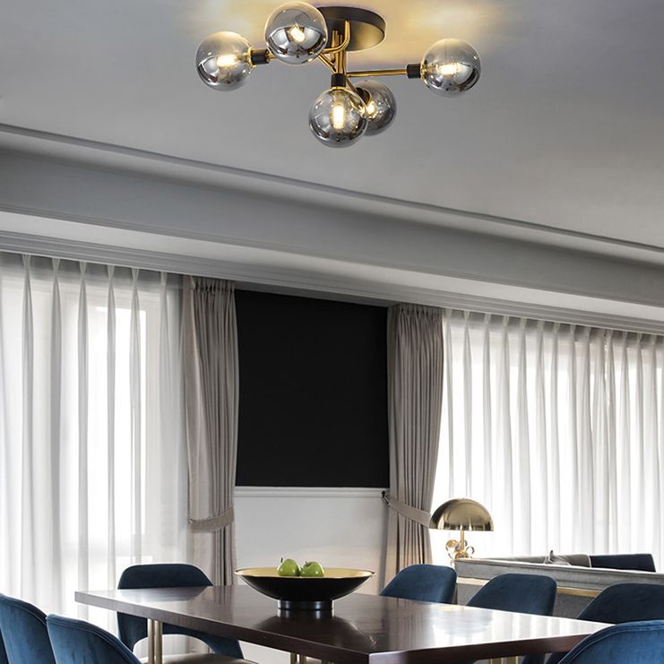 Glass Globe Ceiling Mount Light Fixture Minimalist Style Ceiling Flush Mount Light