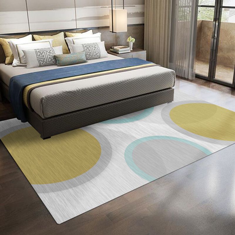 Simple Color Mixed Modern Rug Polyester Triangle Pattern Area Rug Non-Slip Backing Carpet for Living Room