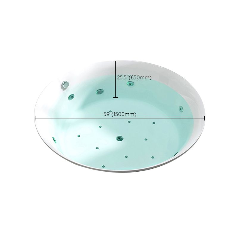 Drop-in Acrylic Round Bathtub Modern Air/ Whirlpool Bathtub in White