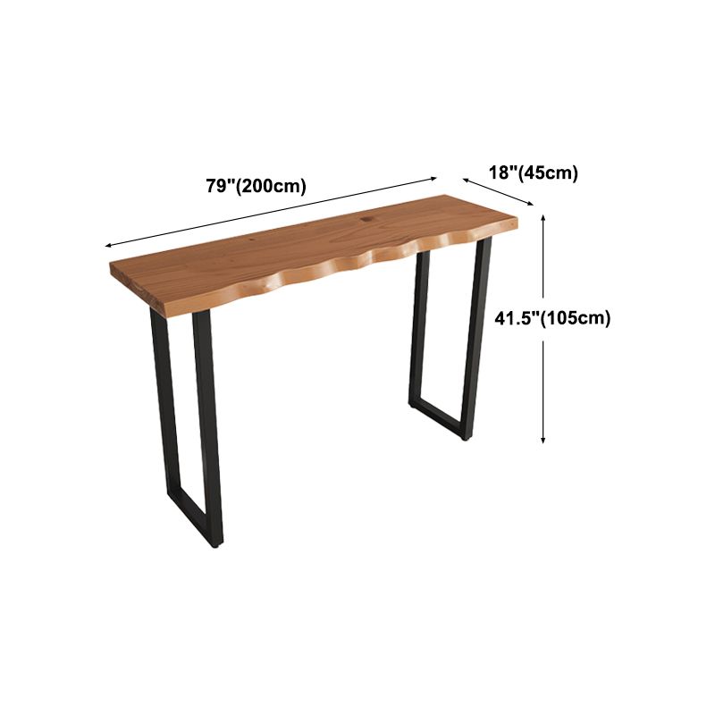 Solid Wood Brown Bar Height Pub Table Sled Modern Bar Height Cocktail Table
