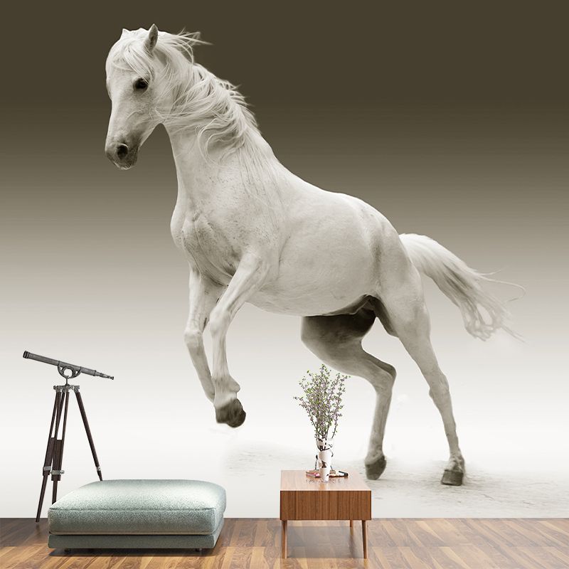 Galloping Horse Animal Mural Wallpaper for Sitting Room, Water Resistant