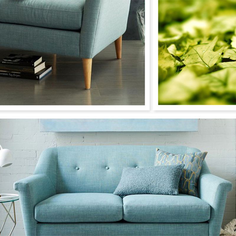 31.5" H Contemporary Cotton Blend Tufted Flared Arm Sofa for Apartment