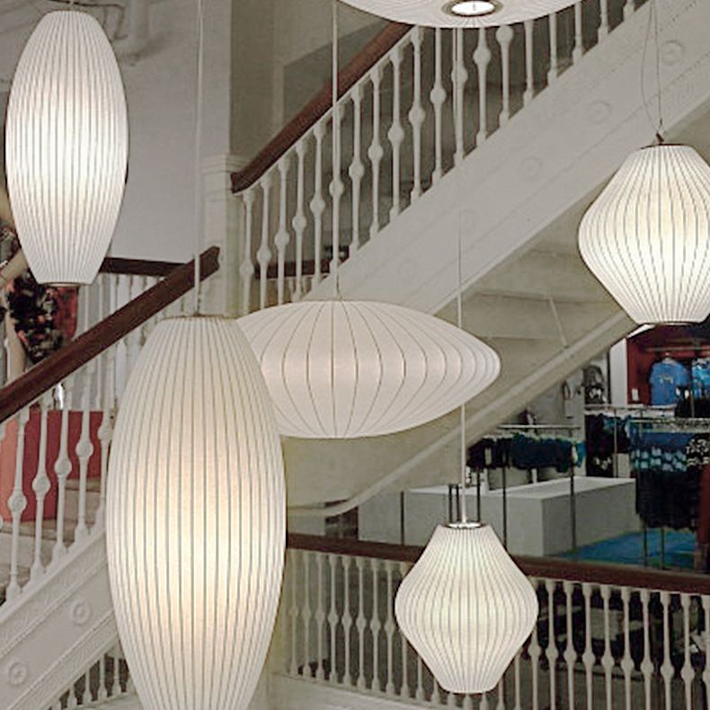 Plafond minimaliste Light Lightern Lantern suspendu avec de l'ombre en tissu