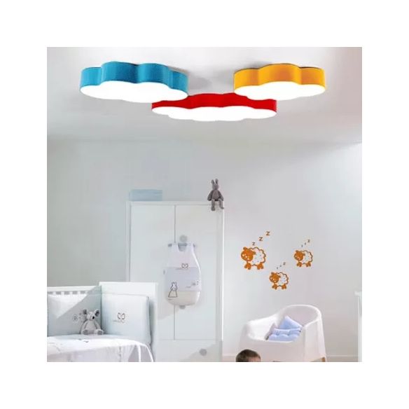 Bonbonfarbene Cloud Flush Deckenleuchte Cartoon Acryl Deckenlampe für Kinderzimmer