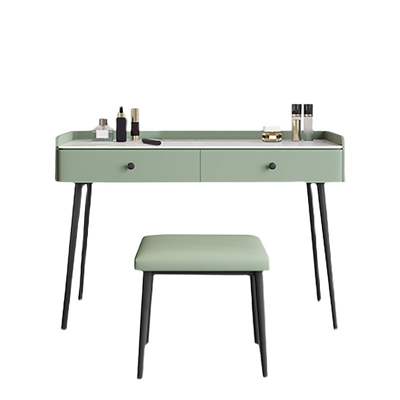 Modern White Stone Vanity Makeup Dressing Table Stool Set - 31.5"/39.37"/47.24" W