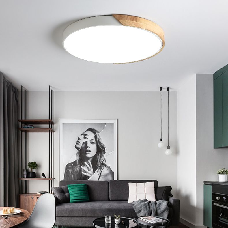 Rounded Shape 1-Light LED Flush Light New Modern Iron Flush Mount Ceiling Light Fixtures