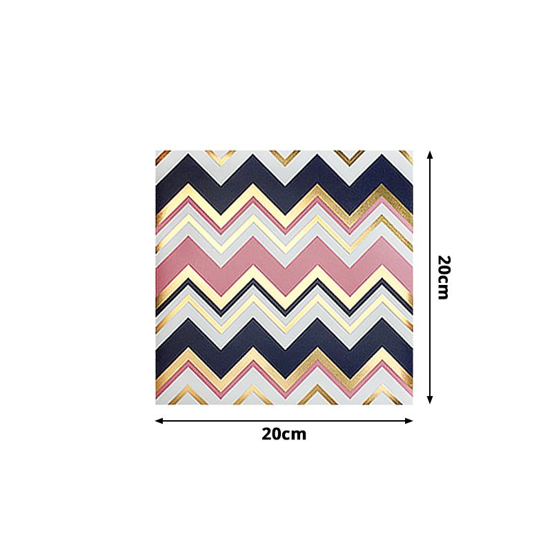 Modern Zigzag Wallpaper Panel Set for Kitchen 65.5' x 8" Peel off Wall Art in Pink-Black