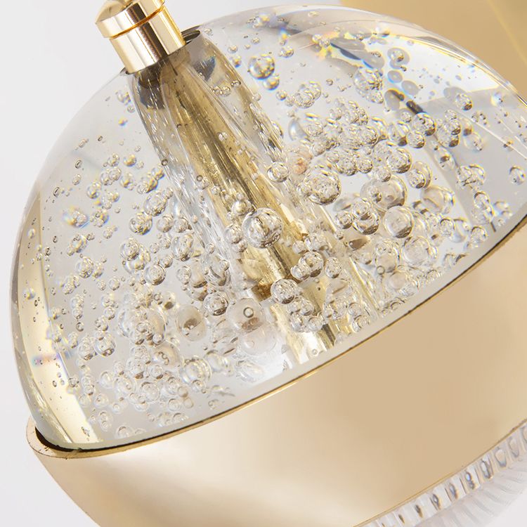 Crystal Spherical Wall Light Sconce Minimalist Gold Finish Wall Light for Bedroom