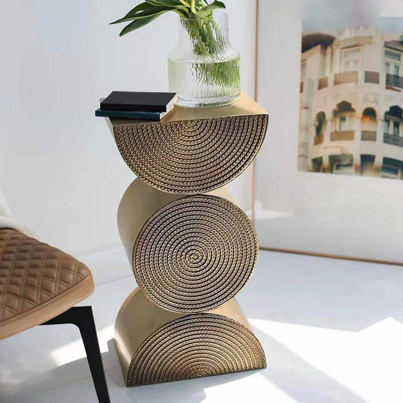 Unique Shape Side End Table Rustic Style 13.8" W x 9.8" D x 26" H in Brown