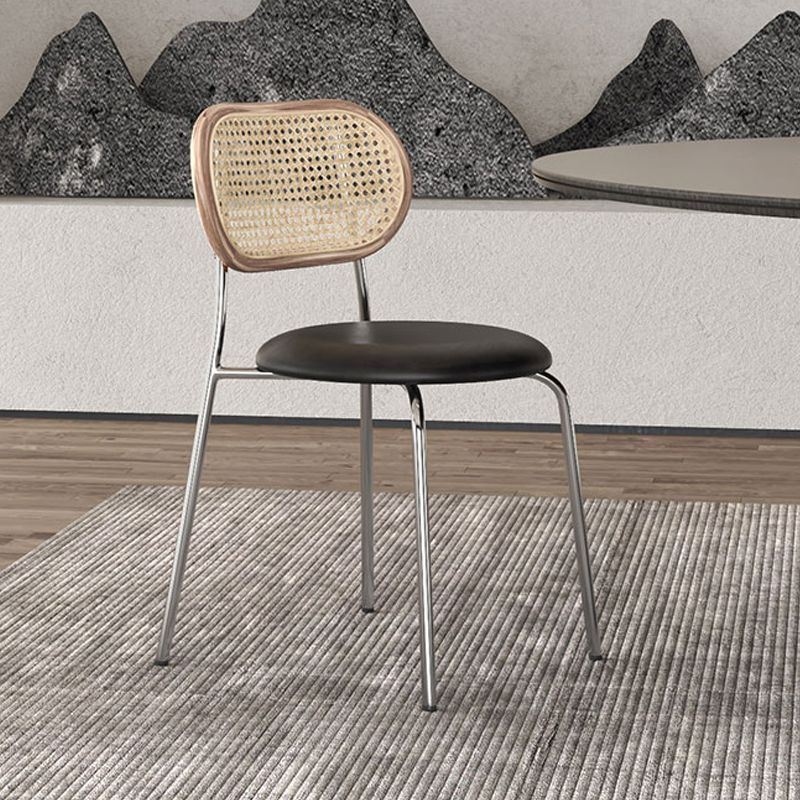 Chaises de salle à manger en simili cuir à dossier ouvert de style industriel