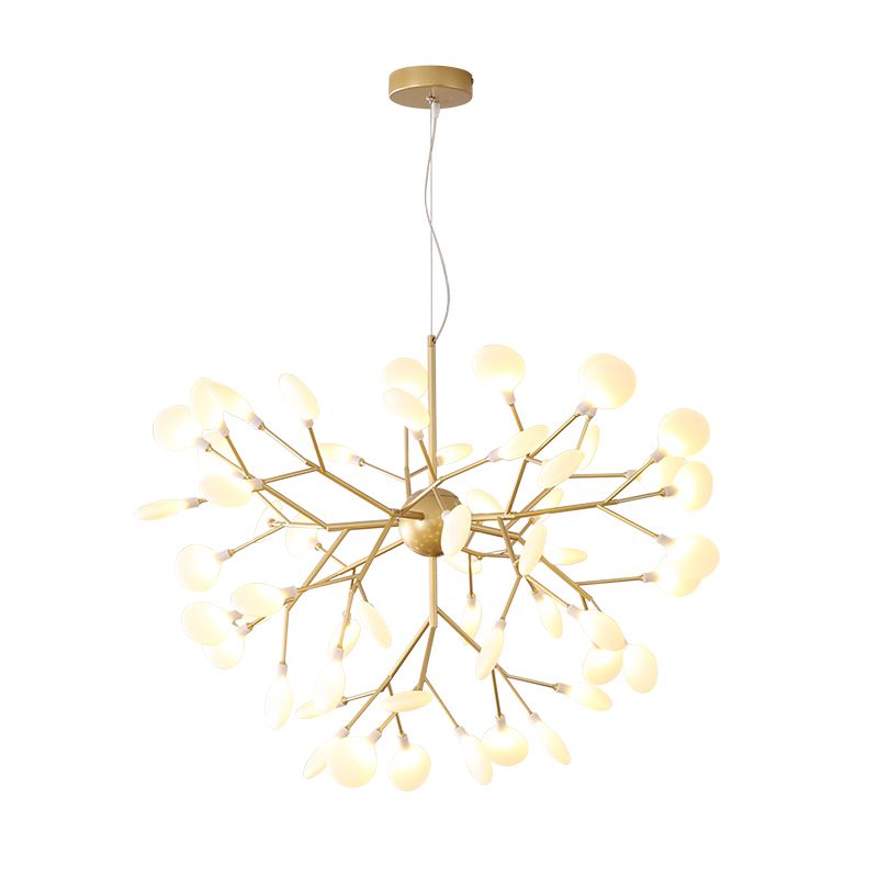 Modern Creative Firefly Hanging Lamp Wrought Iron Indoor Pendant Light with Acrylic Shade