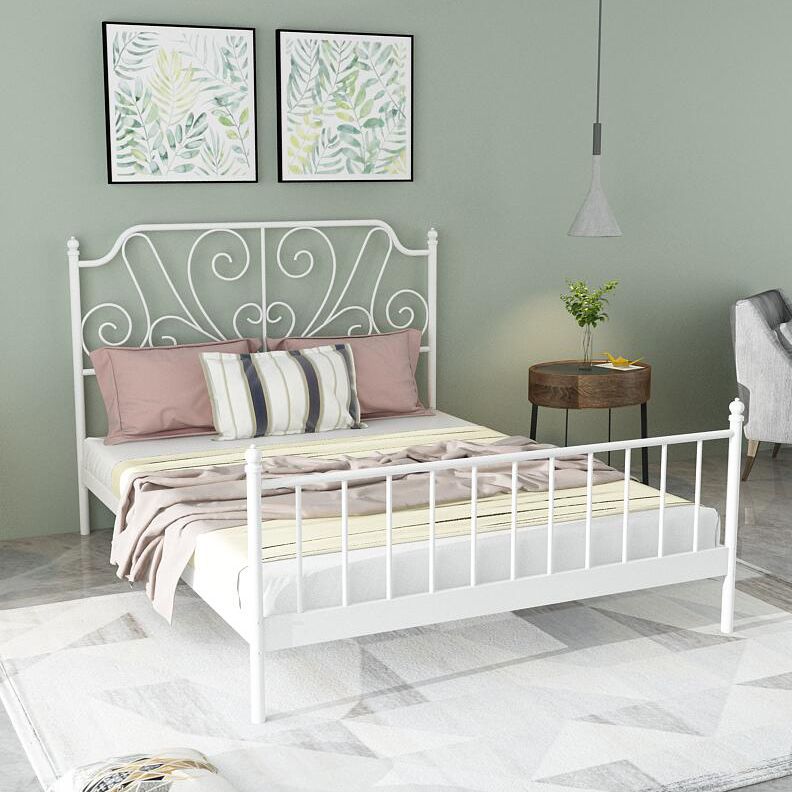 Contemporary Metallic Low Profile Open-Frame Bed - 47.24" High, Mattress Not Included