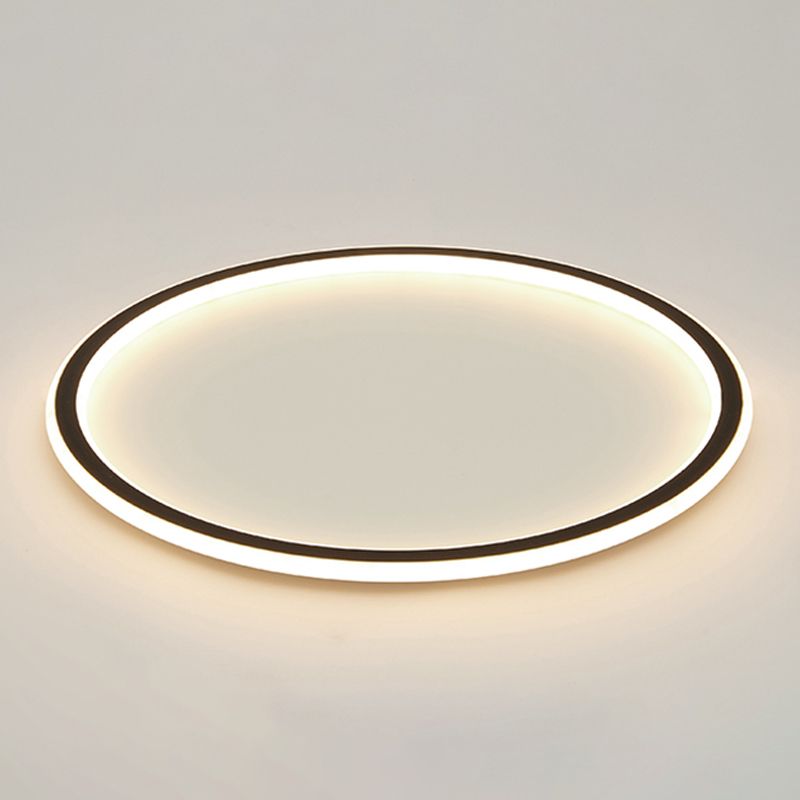 Plafonnier LED en aluminium noir, lampe moderne à montage encastré pour salon