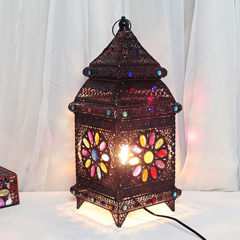 LANTERNE CHAMBRE NIGHT Table Lighting Bohemian Metal 1 Bulbe Bronze Nightstand
