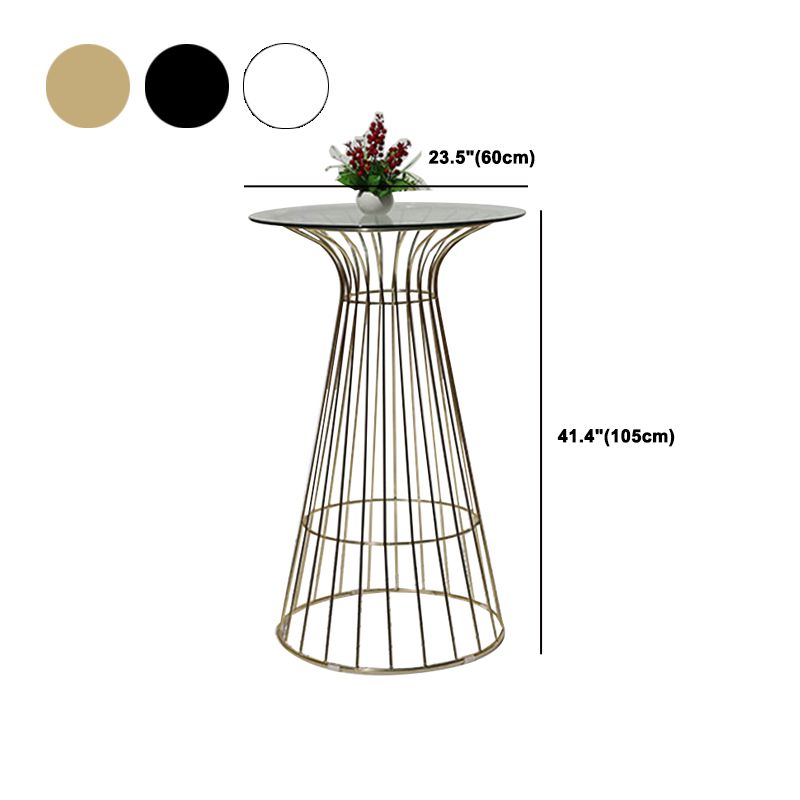 1/3 Pieces Round Bar Table Set Modern Metal Cafe Bar with Foot Bar Stools