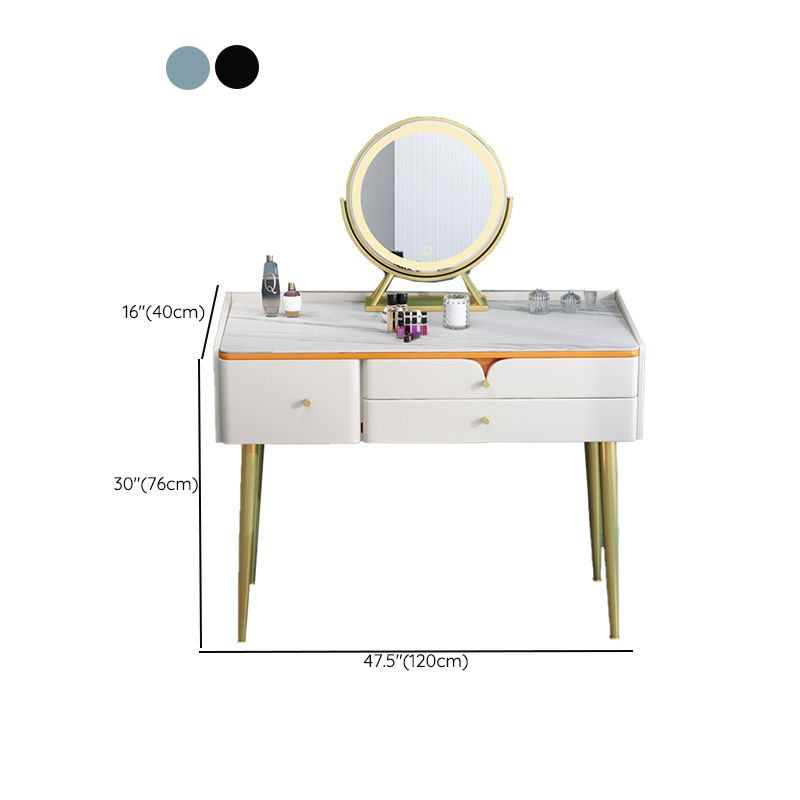 Luxurious White/Blue Vanity Bedroom Make-up Vanity 2-Piece Set