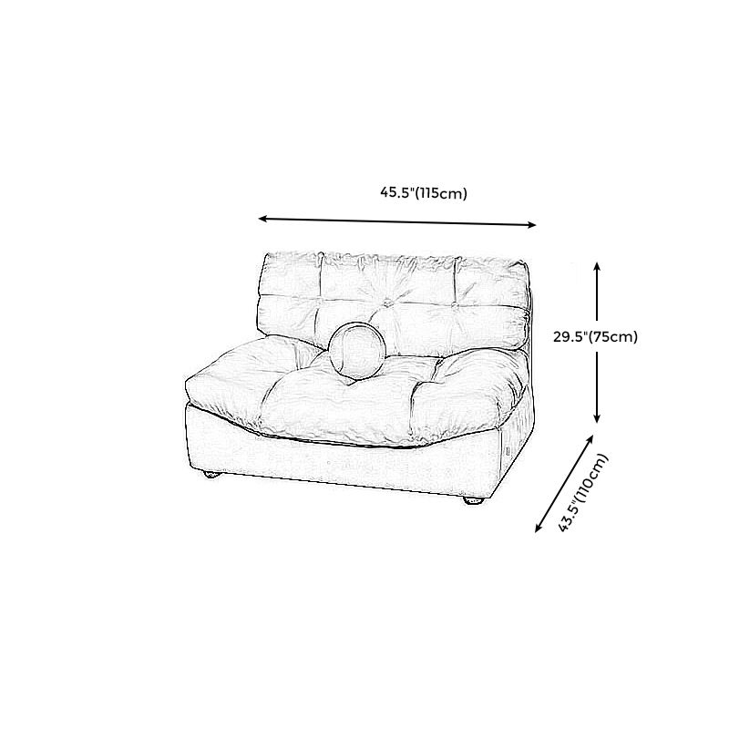 Modern Tufted Back Sofa Sectional Cream Armless Sofa and Chiase