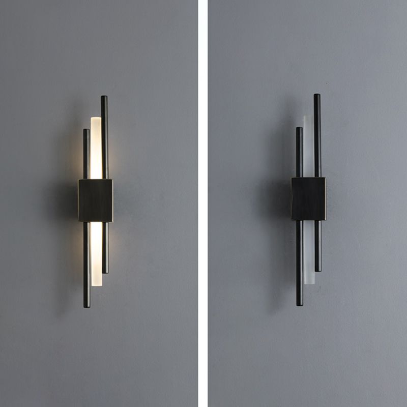Post-Modern Simple Fashion Style Linear Shade Wall Sconce Metal 1 Light Sconces