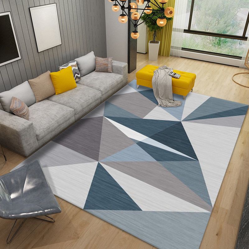 Stylish Asymmetric Graphic Rug Creative Contemporary Indoor Carpet Polyester Stain Resistant Rug for Home Decor