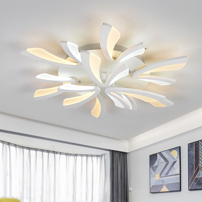 Dandelion moderne Flush Mount Light Acrylique 3/5/9 Lights Livrage de plafond de salon en lumière chaude / blanche