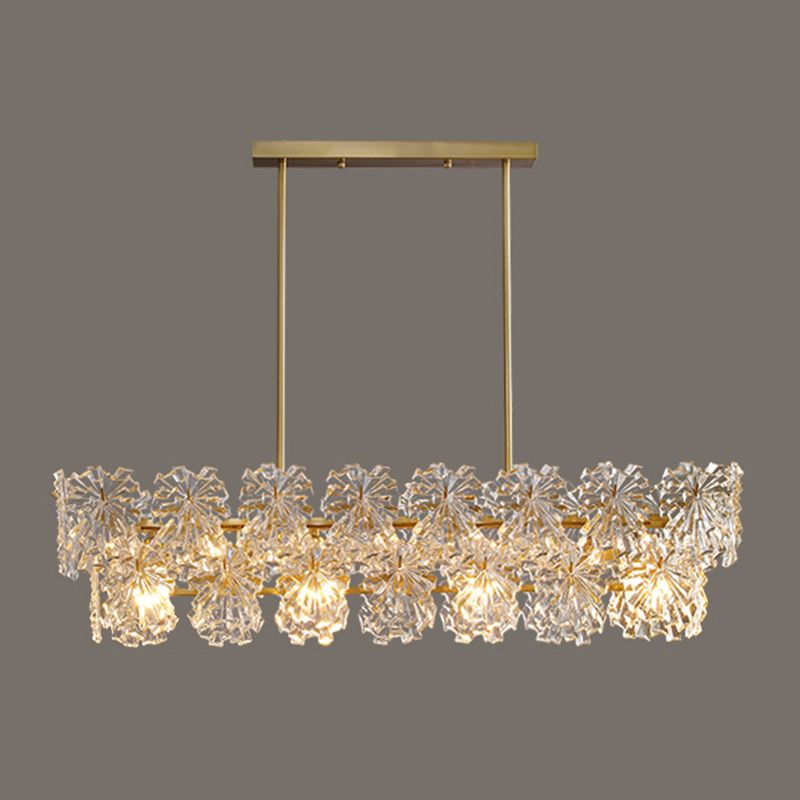 Modern Glass Island Chandelier Lights Minimalism Living Room Suspension Light