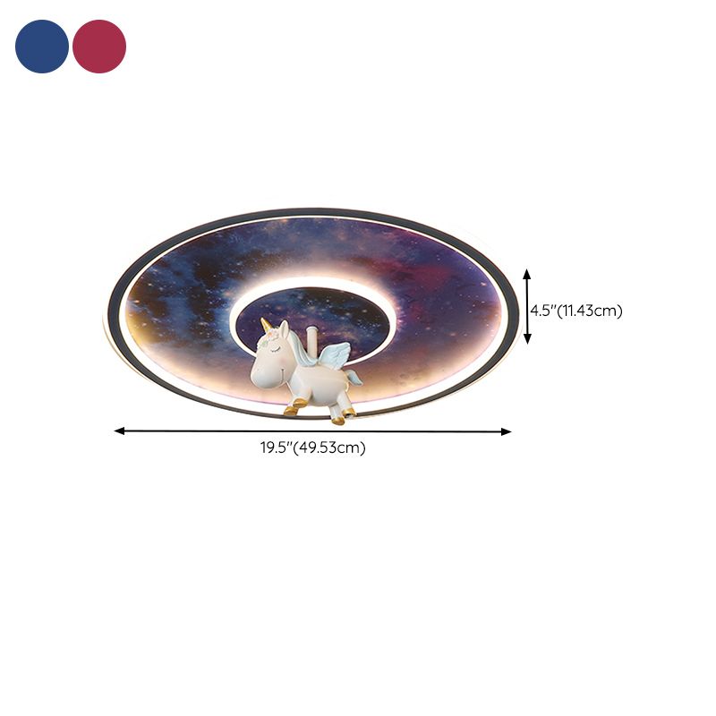 Cartoon Style Ceiling Light Circle Shape Ceiling Lamp for Children's Room