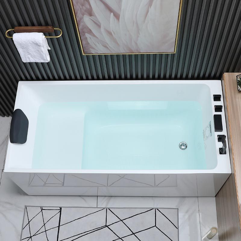 Modern Rectangular Bath Tub Acrylic Alcove Tub for Home in White