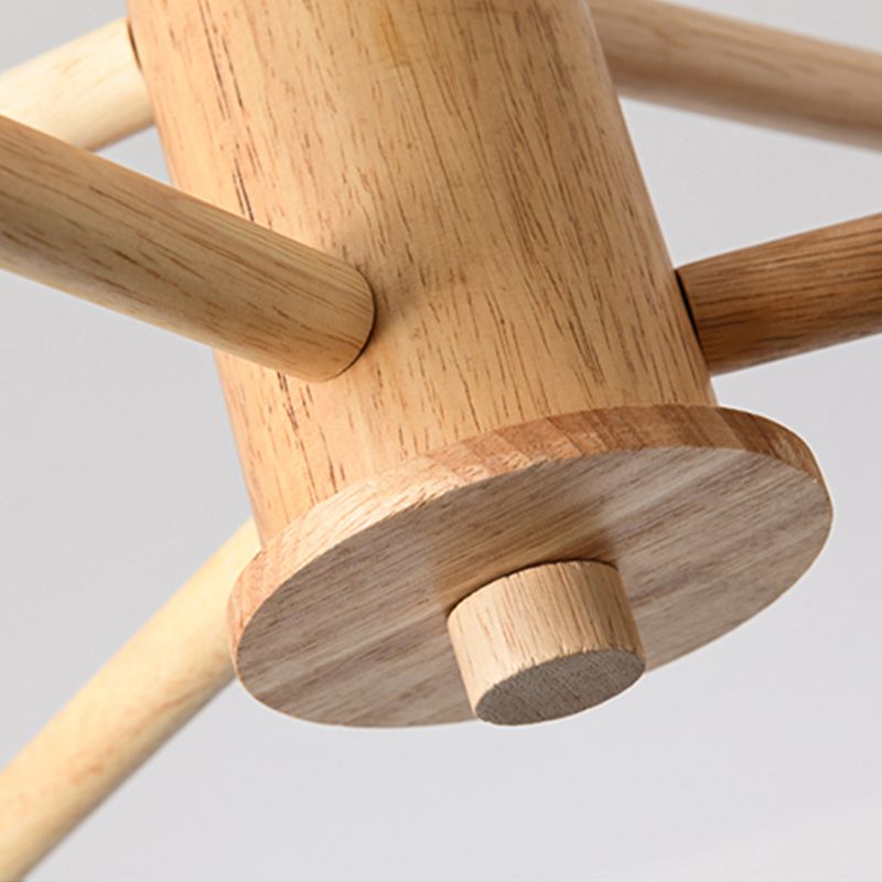 Zeitgenössische hölzerne Kronleuchter Decke Hängende Leuchte mit einstellbarem Federdraht