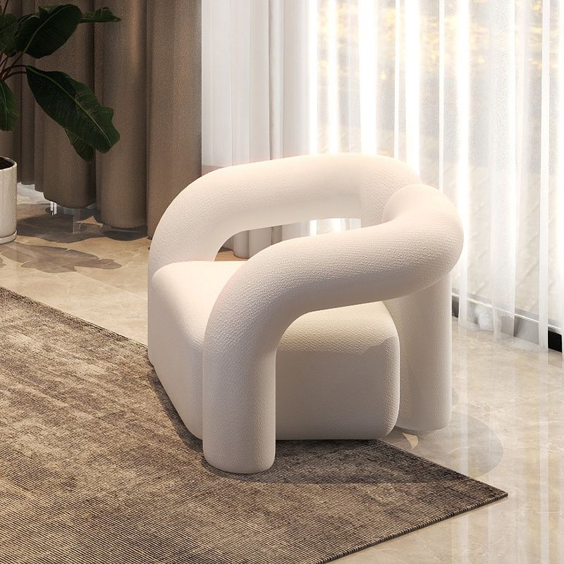 Scandinavian Settee White Cushions Tuxedo Arm Living Room Fabric Sofa