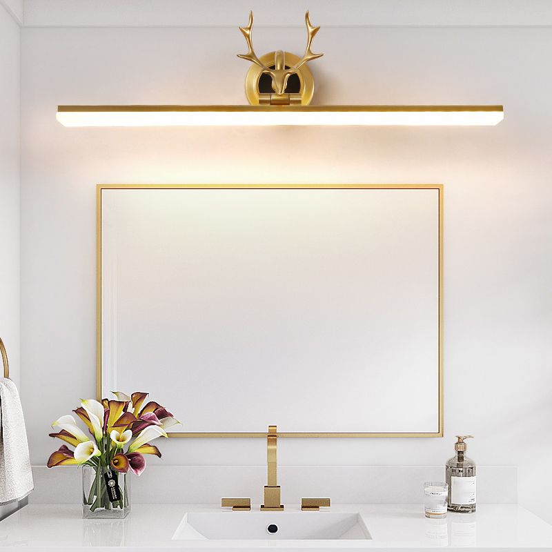 Linear Shape Metal Wall Light Modern Single Light Mirror Wall Mount Light