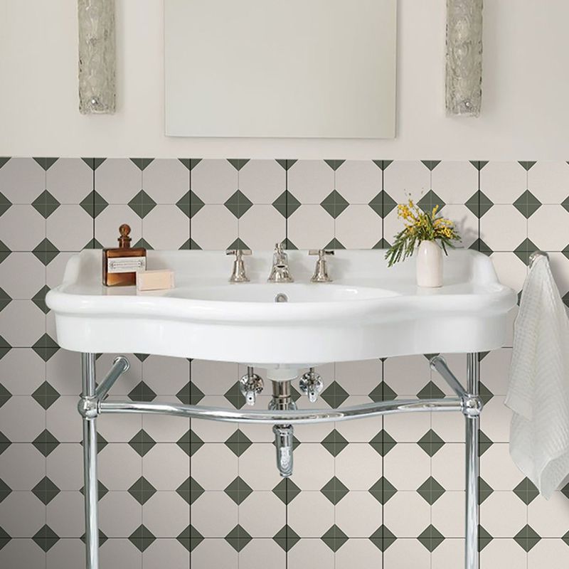 Square Peel & Stick Tile With Pattern Water Resistant Tile for Backsplash Wall